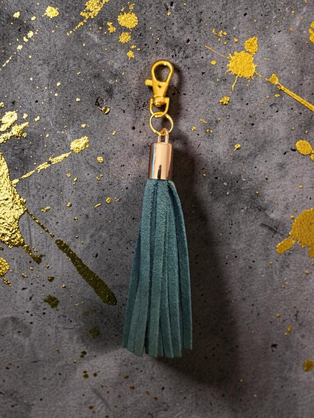 Handcrafted Suede Tassel Bag Charm Keychain